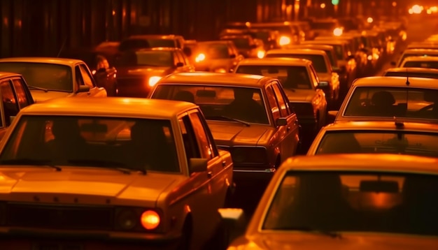 Wazige beweging van auto's in stadsverkeer gegenereerd door AI