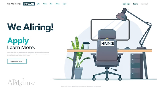 we are hiring recruitment concept with megaphone and team employee working together at officeillustration