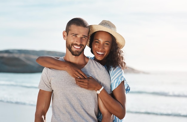 We dont want this beautiful vacation to end Portrait of a young couple enjoying some quality time together at the beach