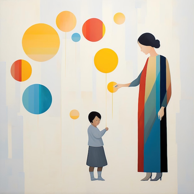 we draw to express the joy of parenthood in minimalist art