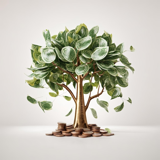 Wealth growth prosperity tree financial abundance money plant fortune tree financial growth