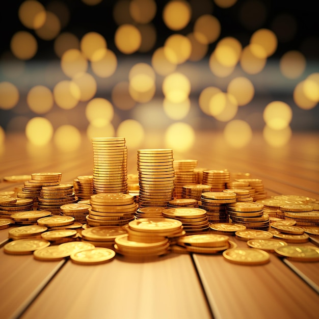 Wealth in Stacks Financial Savings with Gold Coins