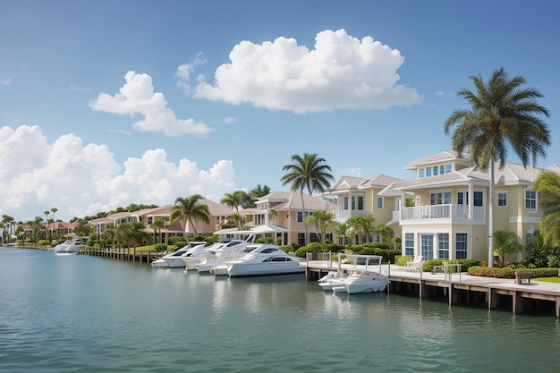 Wealthy waterfront residential community in florida