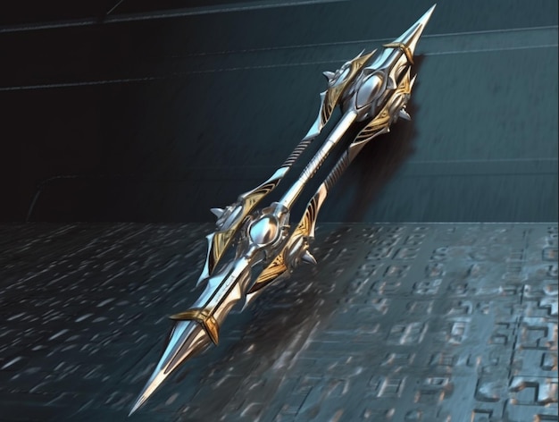 A weapon with a pointy tip on the top.