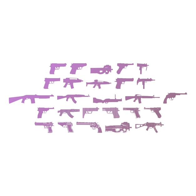Фото Иконки оружия предметы градиентный эффект фото jpg векторный набор