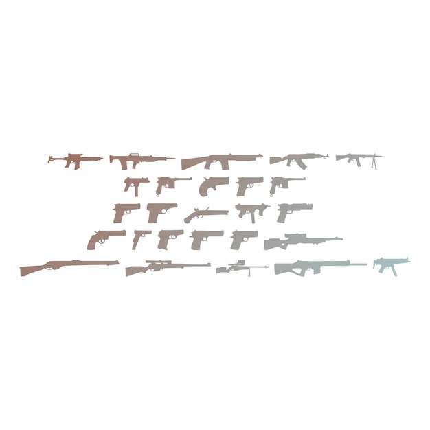 weapons items gradient effect photo jpg vector set