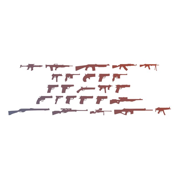 weapons items gradient effect photo jpg vector set