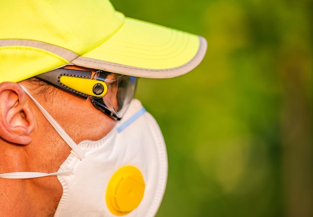 Wearing Safety Equipment Men Wearing Safety Glasses and Mask