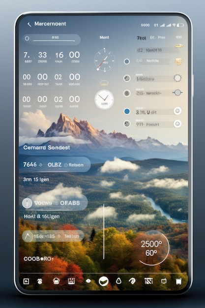 写真 aiで明確で簡潔な情報を提供する天気予報アプリ ui モックアップ