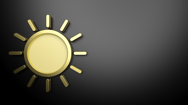 Weather forecast background with 3d golden sun