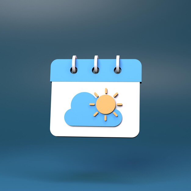 Photo weather icon 3d render illustration