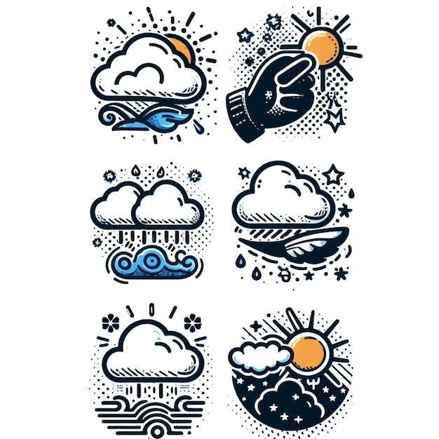 Photo weather icon set