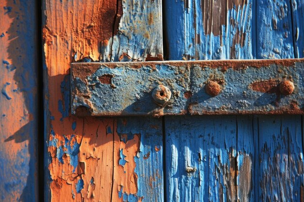 Weathered Blue Paint on Wooden Texture