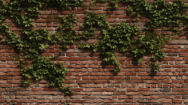 Weathered Brick with Foliage Background