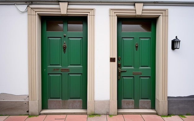 Выветренная элегантность Старая зеленая дверь Винтажное очарование
