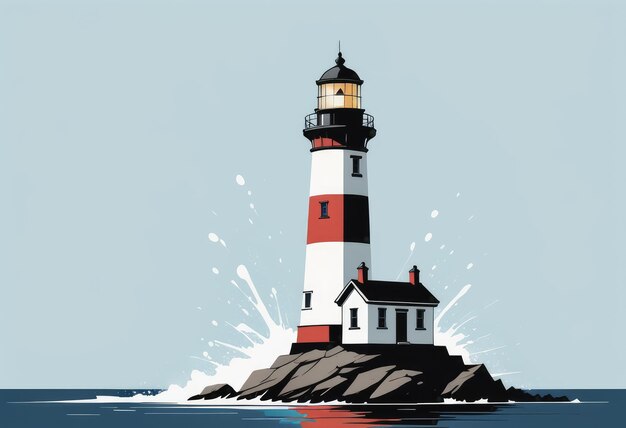 A weathered Lighthouse massive splash
