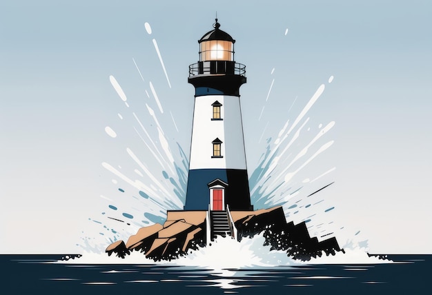A weathered Lighthouse massive splash