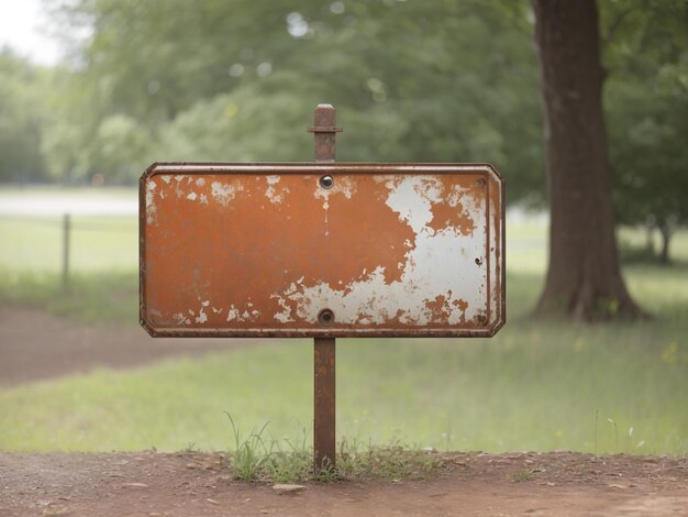 Weathered Memories Old Blank Rusty Metal Sign Isolated on Transparent