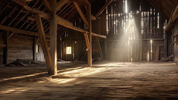 Photo weathered old barn interior