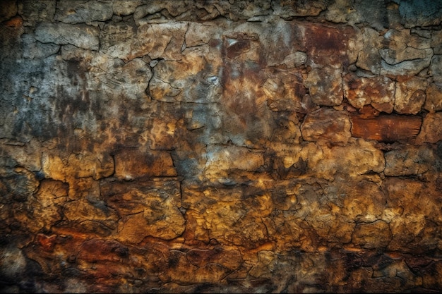 Weathered stone wall with a rusted texture Generative AI