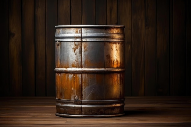 Photo weathered vintage metal barrel