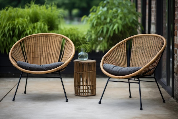 Weatherresistant Outdoor rattan chairs Generate Ai