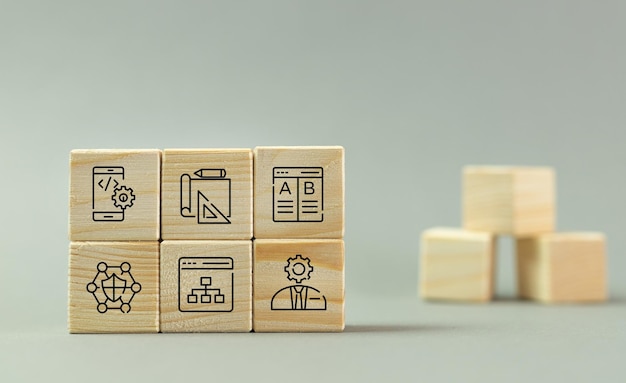 Web application development network product coding work concept