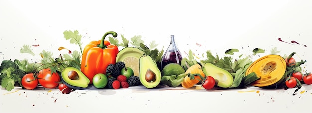 веб-баннер для блога об овощах на белом фоне