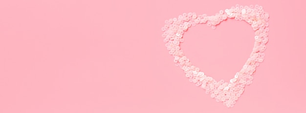 Web banner with pink hearth