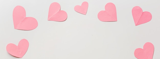 Photo web banner with pink hearts