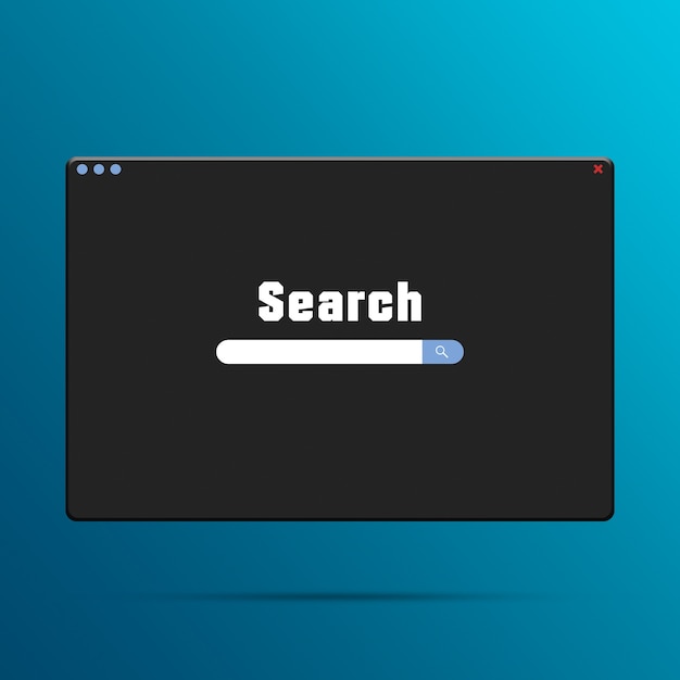 Web browser window with search page