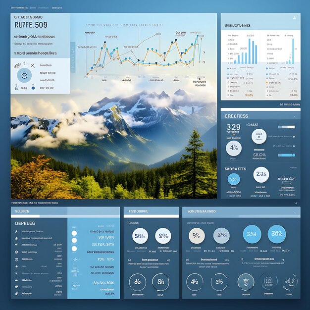 Web dashboard health and fitness workout logs progress tracking and nutrit concept idea design art