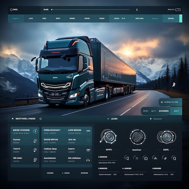 Web dashboard logistics and transportation shipment tracking route optimiz concept idea design art