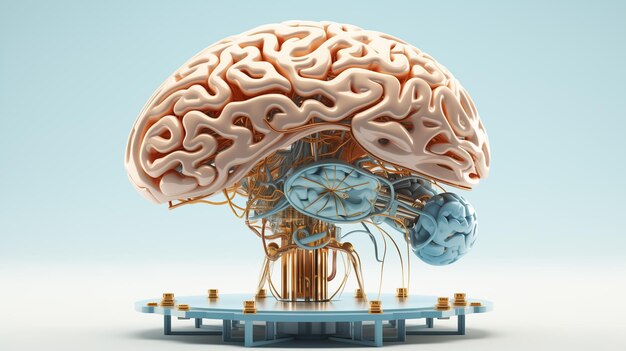Фото Веб-дизайн человеческого мозга 3d render