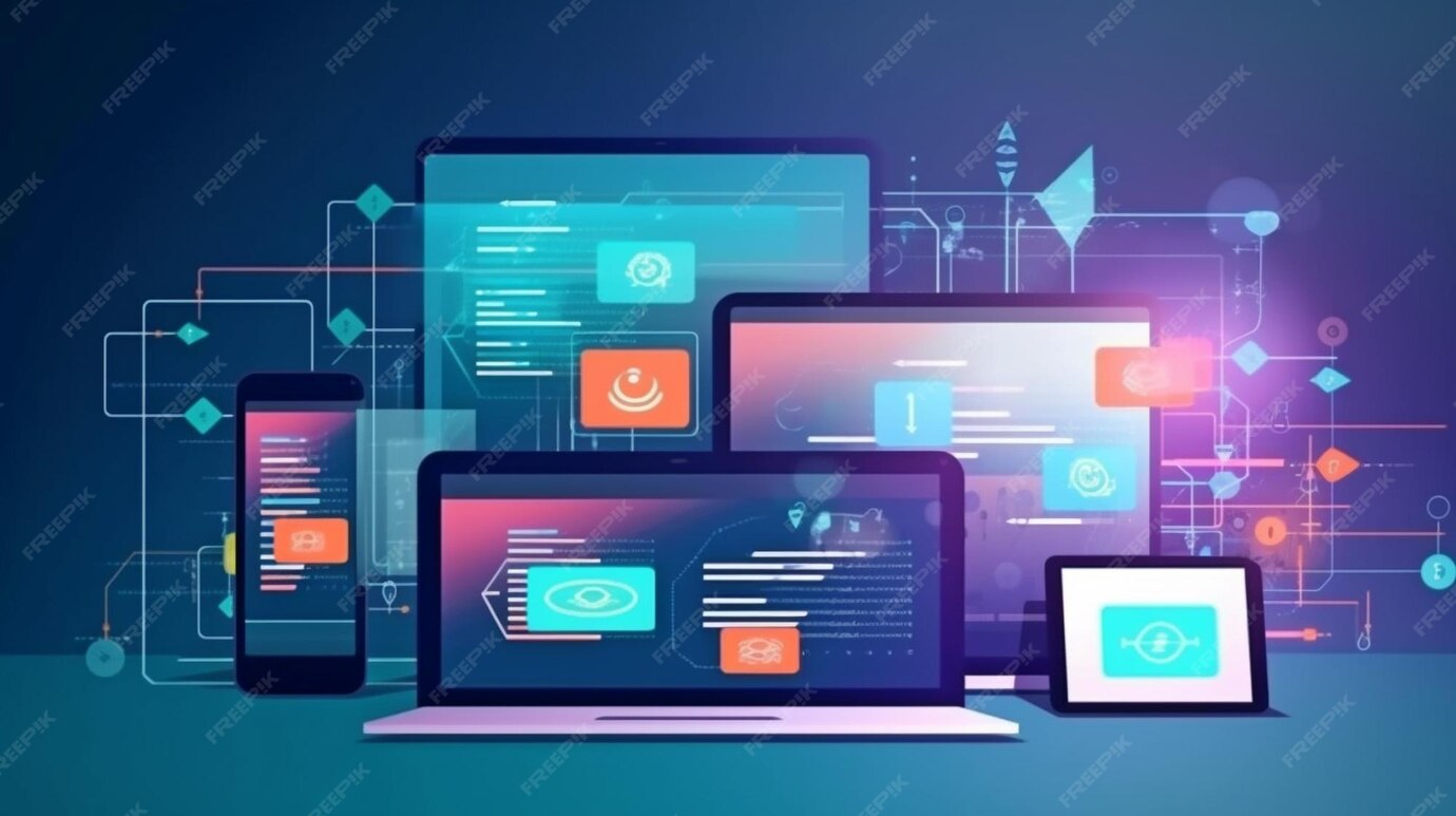 Premium Photo | Web development coding and programming responsive ...