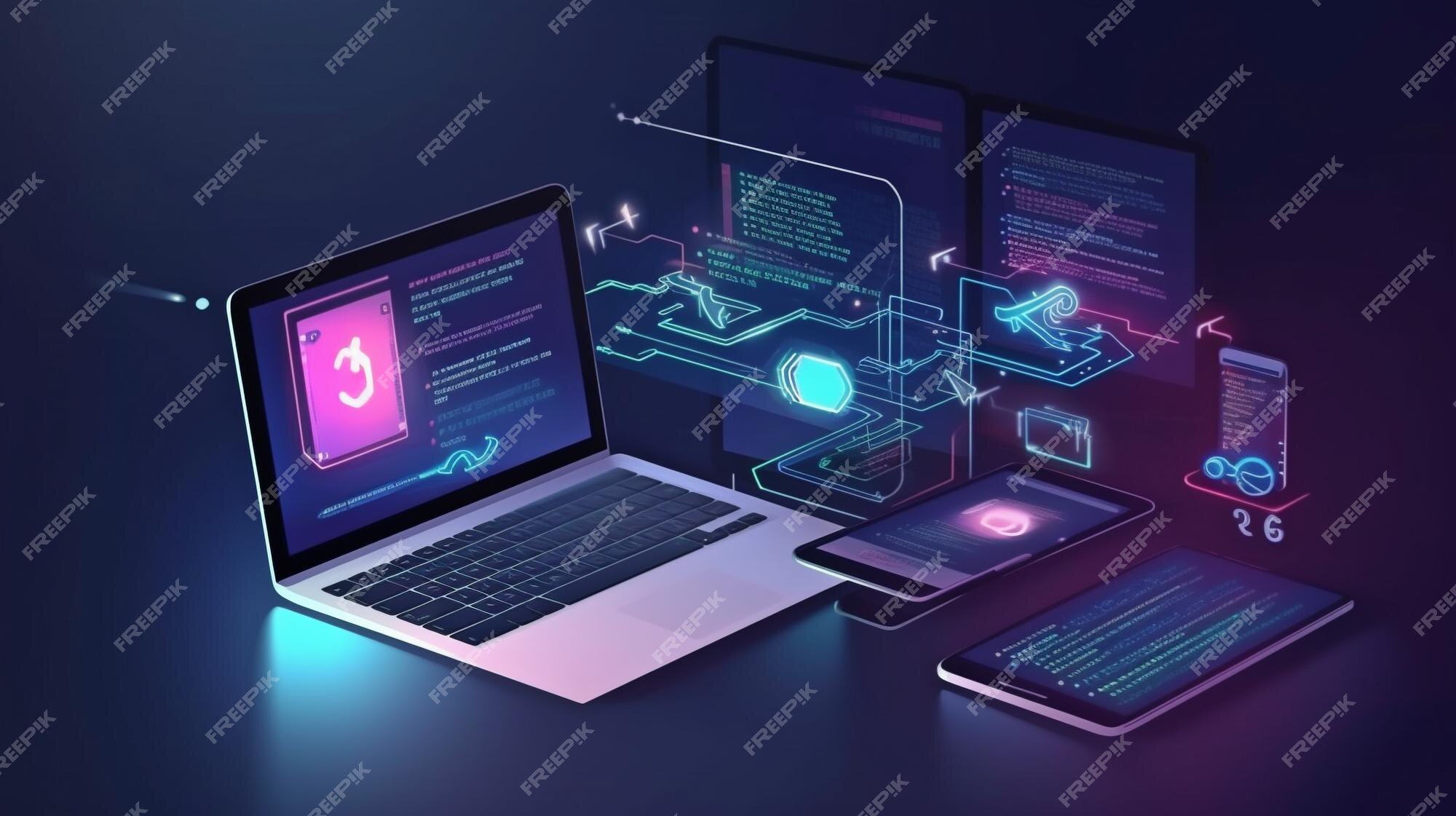 Premium Photo | Web development coding and programming responsive ...