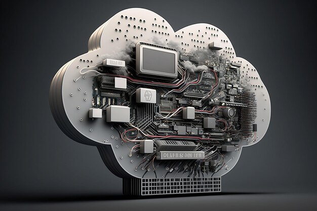 Foto concetto di hosting web concetto di progettazione isometrica sul tema del cloud computing mockup per sito web