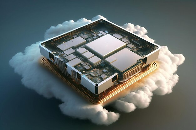 Web hosting concept Isometric design concept on cloud computing theme Mockup for website