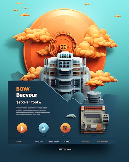 Photo web layout bitcoin escrow service comparison with service features and figma concept banner poster