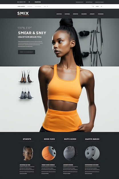 Web Layout of Gym Apparel Shop Workout Tops Leggings Gym Bags Fashion Insp Concept Idea Creatief