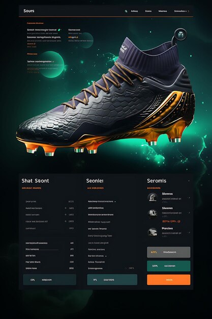 Web Layout of Soccer Gear Shop Soccer Cleats Jerseys Shin Guards Interacti Concept Idea Creatief