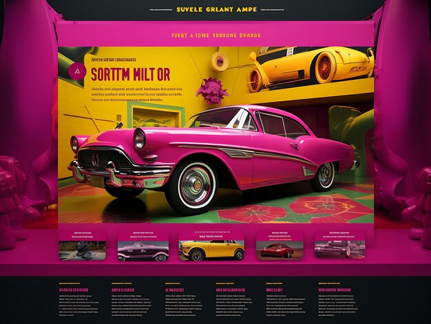 Web layout retro vintage designs boasting creative touches and a professional aesthetic