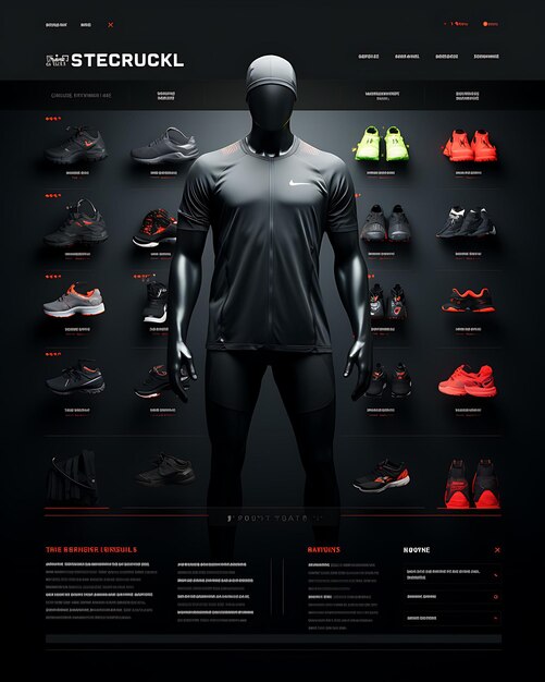 Web Layout of Running Apparel Shop Running Shorts Tanks Compression Socks Concept Idea Creative