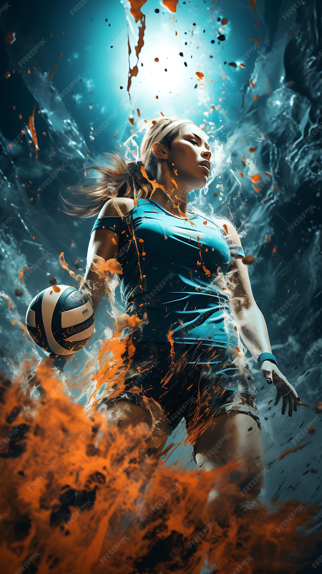Premium AI Image Web Layout of Volleyball Equipment Volleyballs