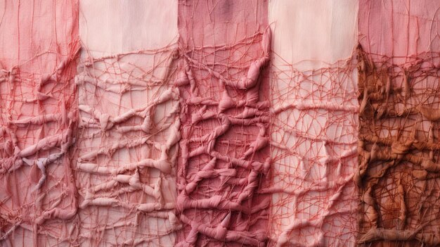 Photo a web of pink ribbon woven into a tapestry