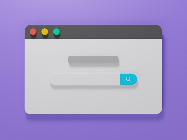 Interfaccia di ricerca web rendering 3d