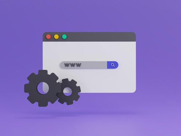 веб-поиск с оптимизацией ремонта шестерен 3d иллюстрация