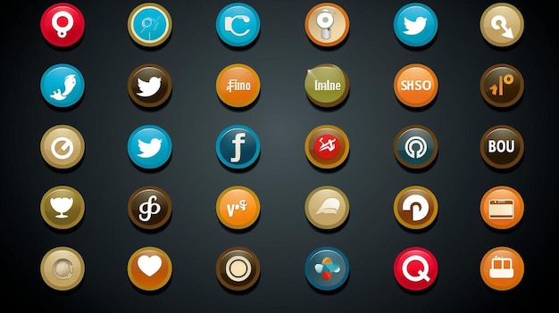 Photo web and social media icons