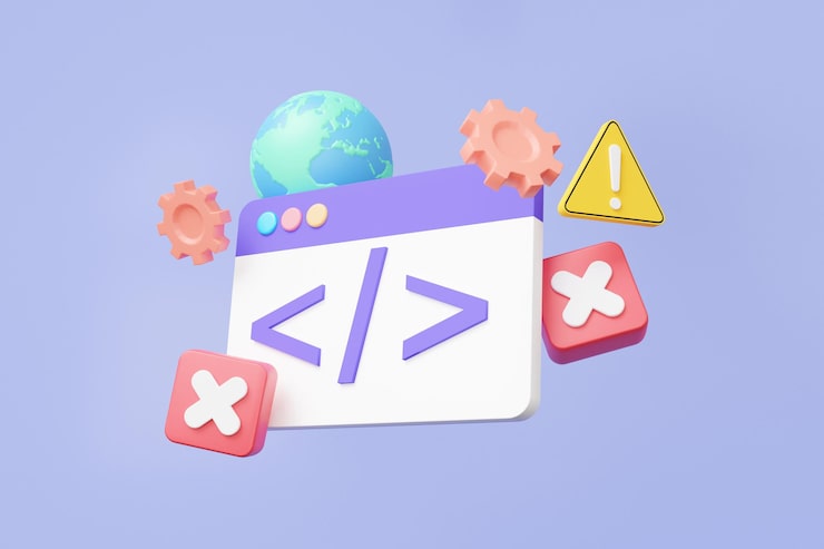 Photo webux設計浮在pastal背景上 軟件開發者概念 編碼語言開發 程式應用項目 網頁覽器 404 頁未找到 3d染插圖