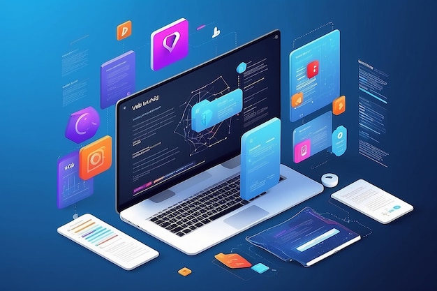 Web UIUX design web development concept Web design application design coding
